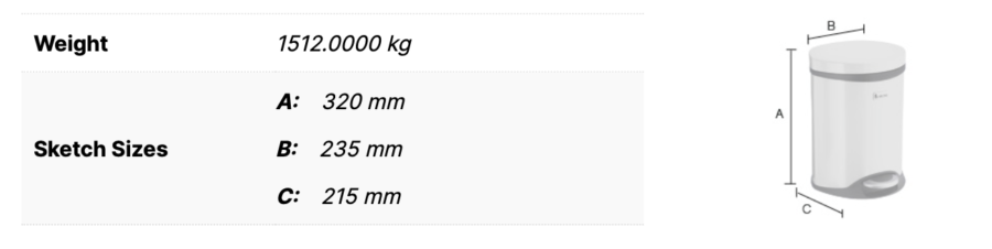 Smedbo Outline Lite kojinė šiukšliadėžė, FK662 - Image 3