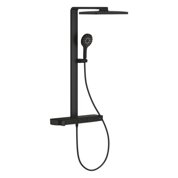 Rainshower Aqua Pure juoda dušo sistema su termostatu, 100964KF00 
